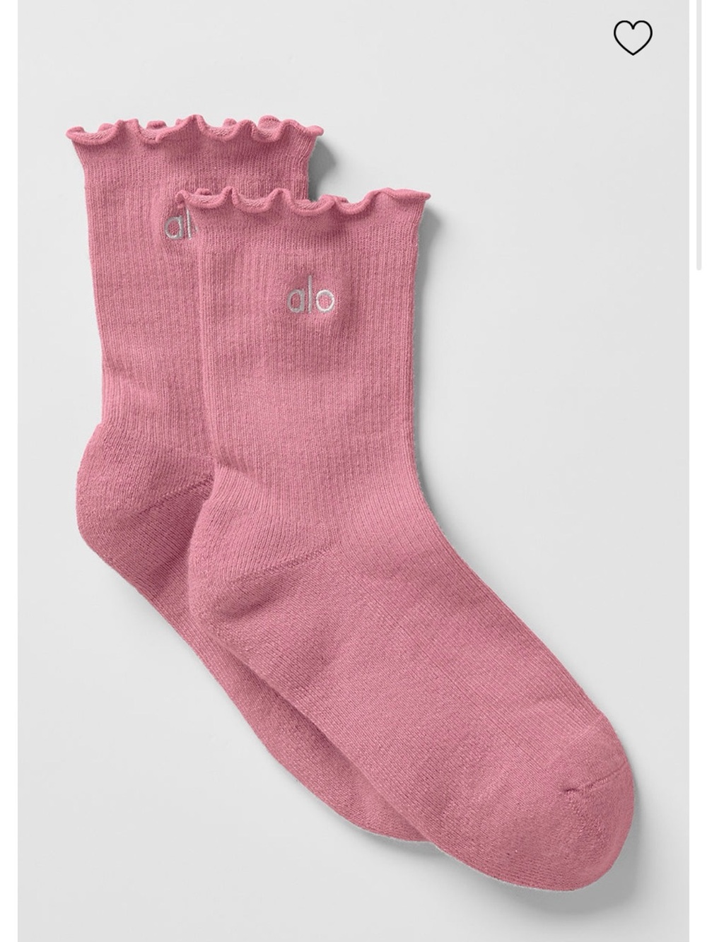 NWOT ALO Yoga lettuce Edge Quarter Crew Socks in Pink Wild Rose sz S/M